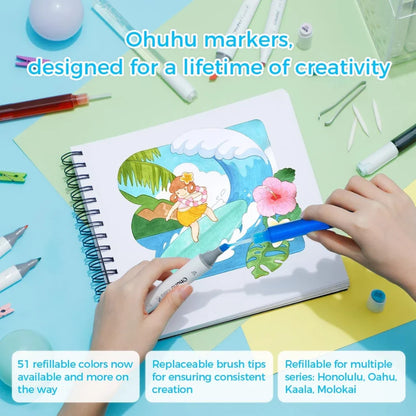 Ohuhu Honolulu 104 Colours Dual Tip Alcohol Art Markers - Artsupplies NZ