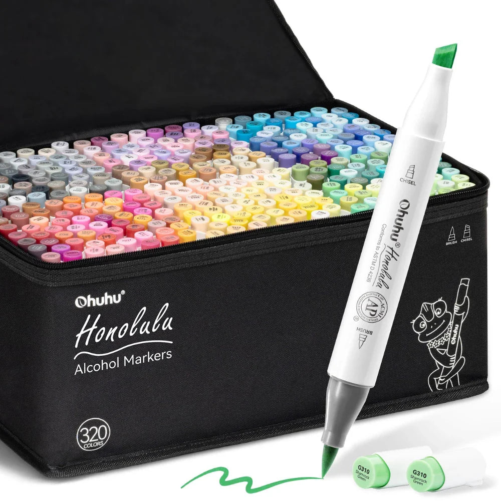 Ohuhu Honolulu 320 Colours Dual Tip Alcohol Art Markers - Artsupplies NZ