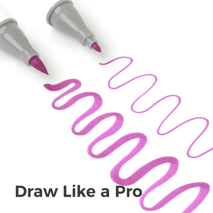 Ohuhu Honolulu B 104+1 Colours Brush & Fine Marker Set