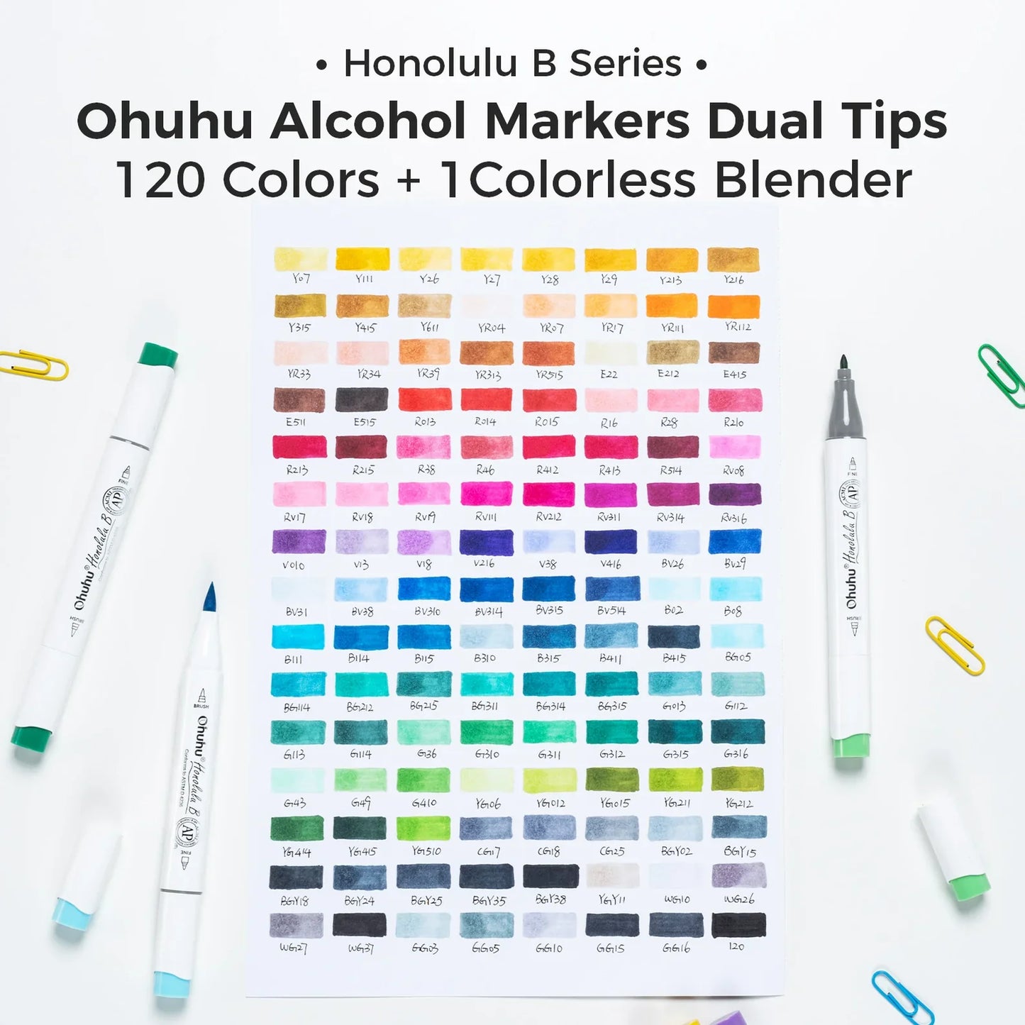 Ohuhu Honolulu B 120 Colours Brush & Fine Marker Set