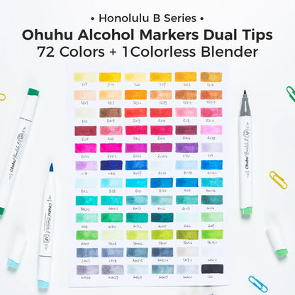 Ohuhu Honolulu B 72 Colours Brush & Fine Marker Set