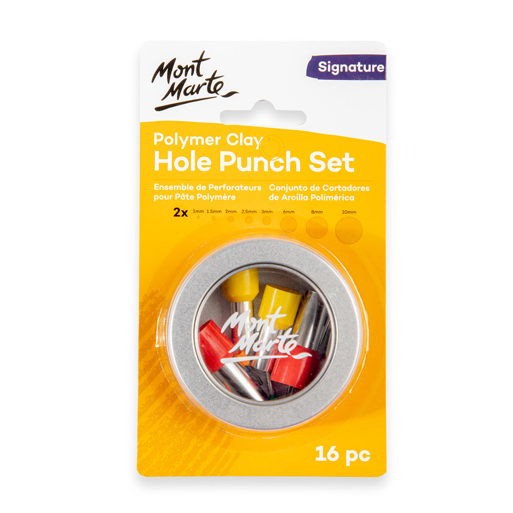 Polymer Clay Hole Punch Set Signature 16pc - Mont Marte