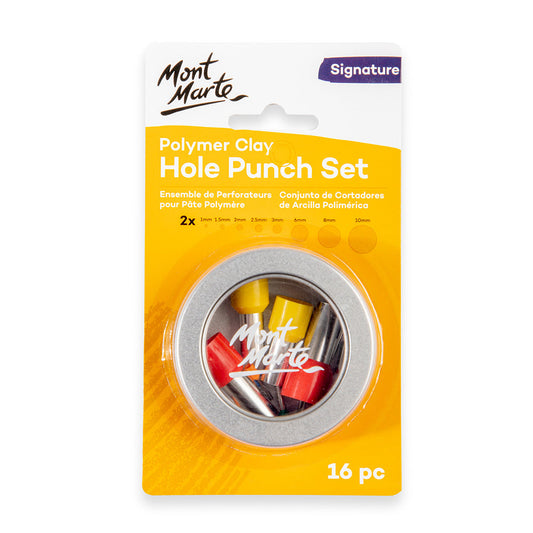 Polymer Clay Hole Punch Set Signature 16pc - Mont Marte