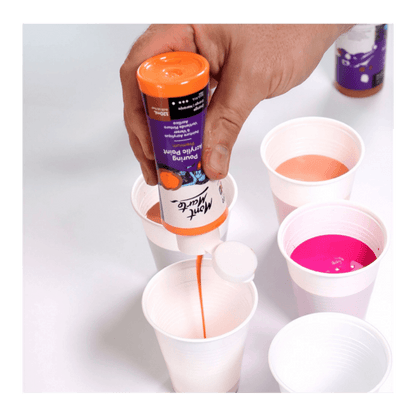 Pouring Paint Kit - Premium Acrylic Paint Set 4x120ml Coral - Glowish