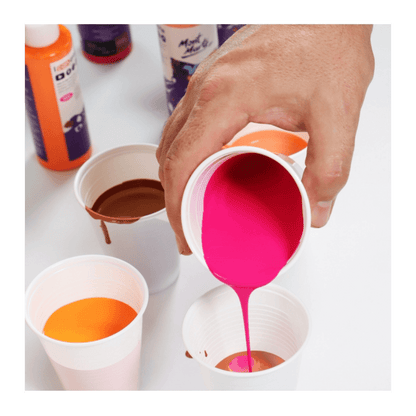 Pouring Paint Kit - Premium Acrylic Paint Set 4x120ml Coral - Glowish