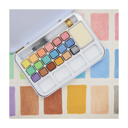 Premium Metallic Watercolour Cake Set in Tin 21pc - Glowish