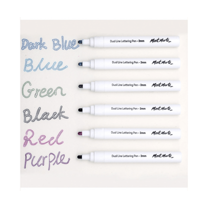Signature Dual Line Lettering Pens 2mm (0.08in) Tip 6pc - Glowish