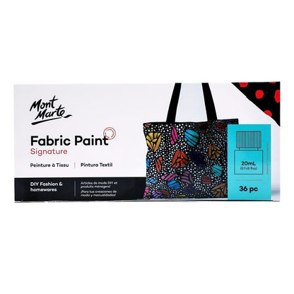 Signature Fabric Paint Set 36pc x 20ml - Mont Marte - Glowish