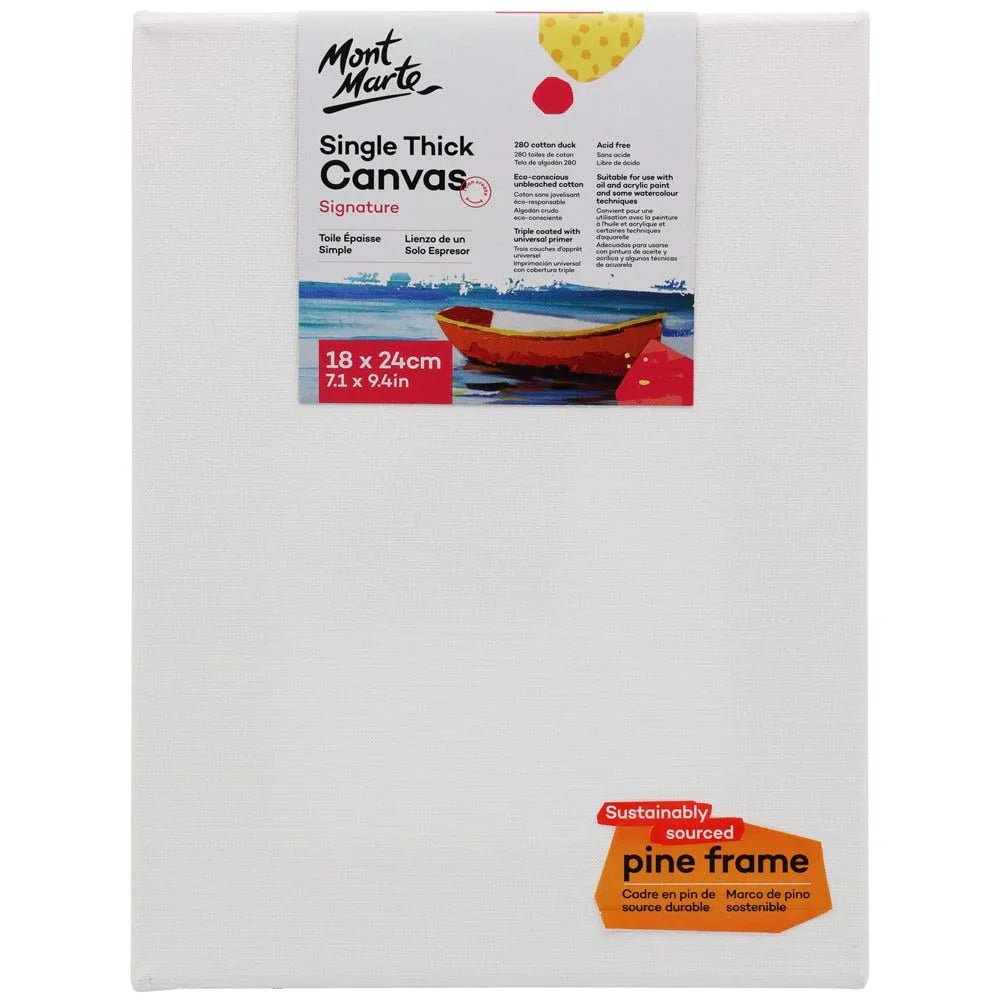 Single Thick Canvas Signature 18 x 24cm (7.1 x 9.4in) - Mont Marte - Glowish
