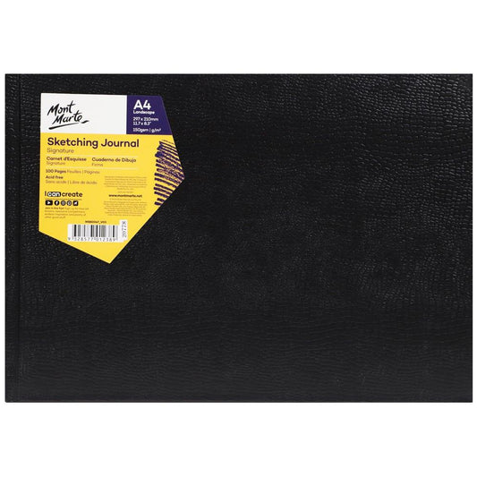 Sketching Journal Croc Finish Signature 150gsm A4 Landscape 100 Page - Glowish