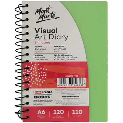 Visual Art Diary Signature A6 120 Pages 110gsm - Mont Marte - Glowish