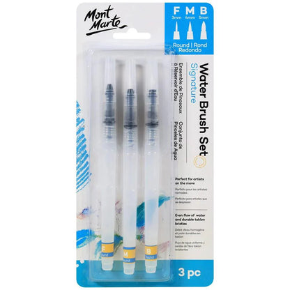 Water Brush Set Signature 3pc - Mont Marte - ArtSupplies.nz