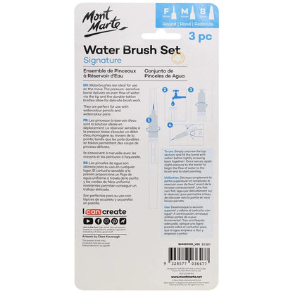 Water Brush Set Signature 3pc - Mont Marte - ArtSupplies.nz