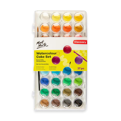 Watercolour Cake Set Discovery 37pc - Mont Marte - Glowish