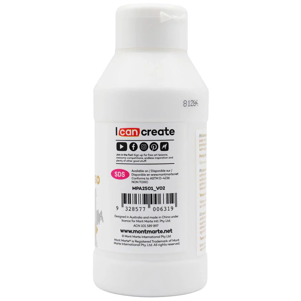 White Texture Gesso Premium 250ml - Mont Marte - Glowish