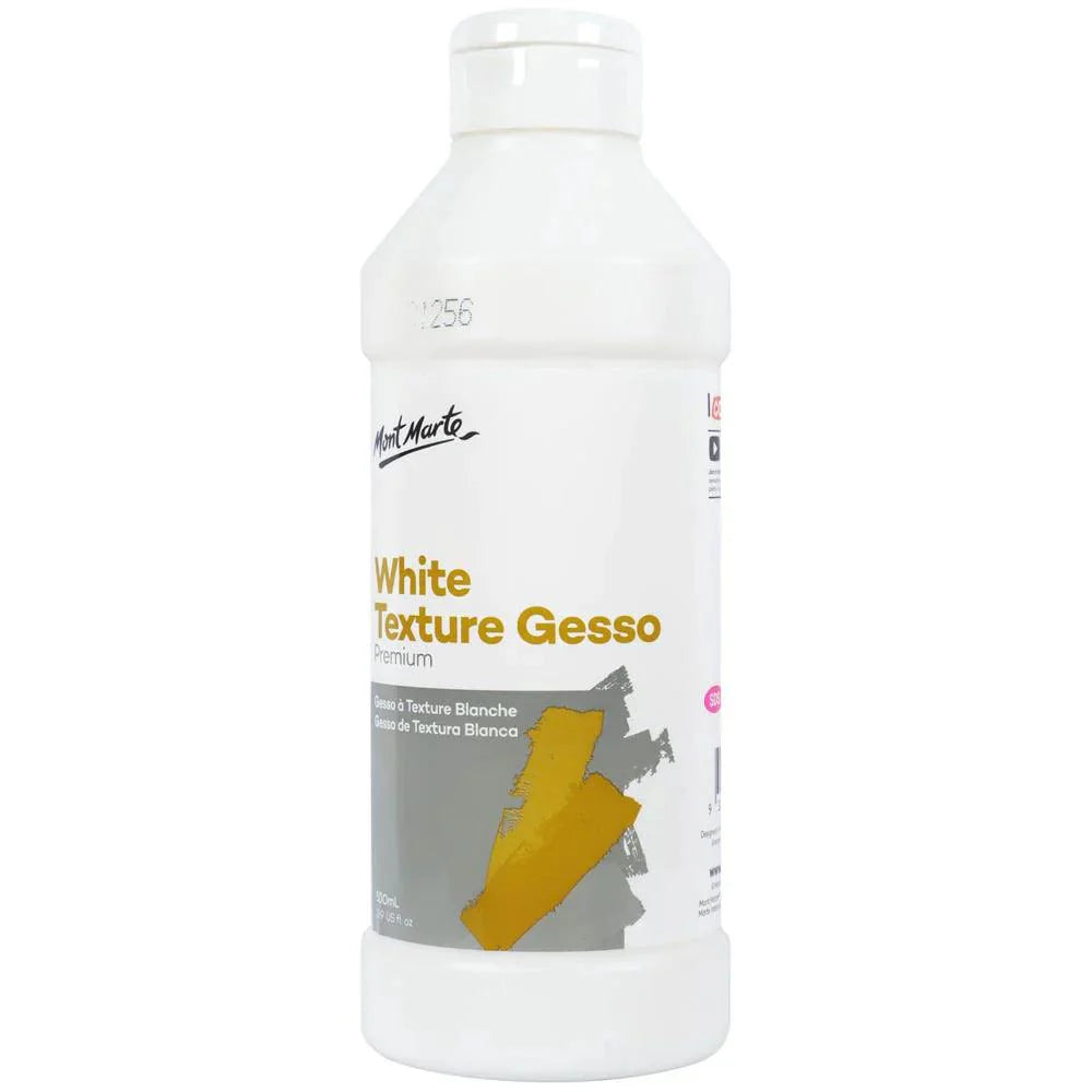 White Texture Gesso Premium 500ml (16.9oz) - Mont Marte - Glowish